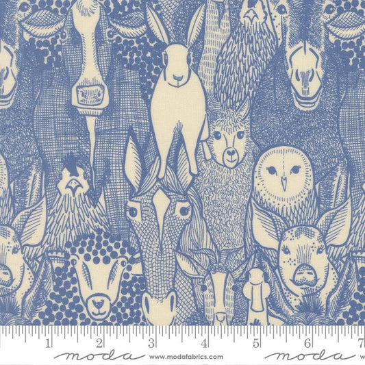 The Henhouse - Barnyard Faces in Cobalt - Gingiber