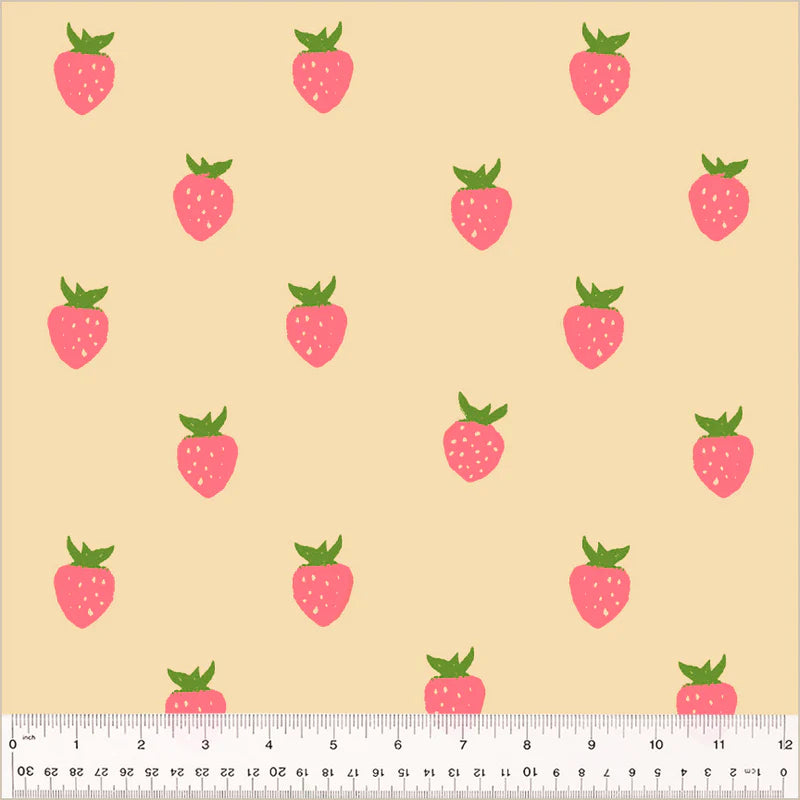 Berry in Ecru: Heather Ross 108" Wide Quilt Backing
